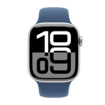 Apple Watch 10 42mm Silver Aluminum Case with Sport Band S/M, Denim