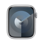 Apple Watch 9 45mm Silver Aluminum Case with Sport Band M/L, Storm Blue