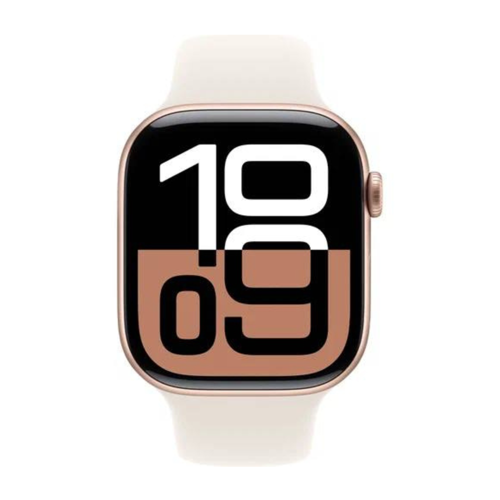 Apple Watch 10 46mm Rose Gold Case with Sport Band S/M, Starlight