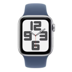 Apple Watch SE 2023 44mm Silver Aluminium Case with Storm Blue Sport Band S/M