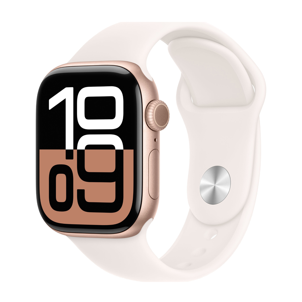 Apple Watch 10 42mm Rose Gold Aluminum Case with Sport Band M/L, Light Blush