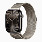 Apple Watch 10 46mm Natural Titanium Case with Milanese Loop, Natural