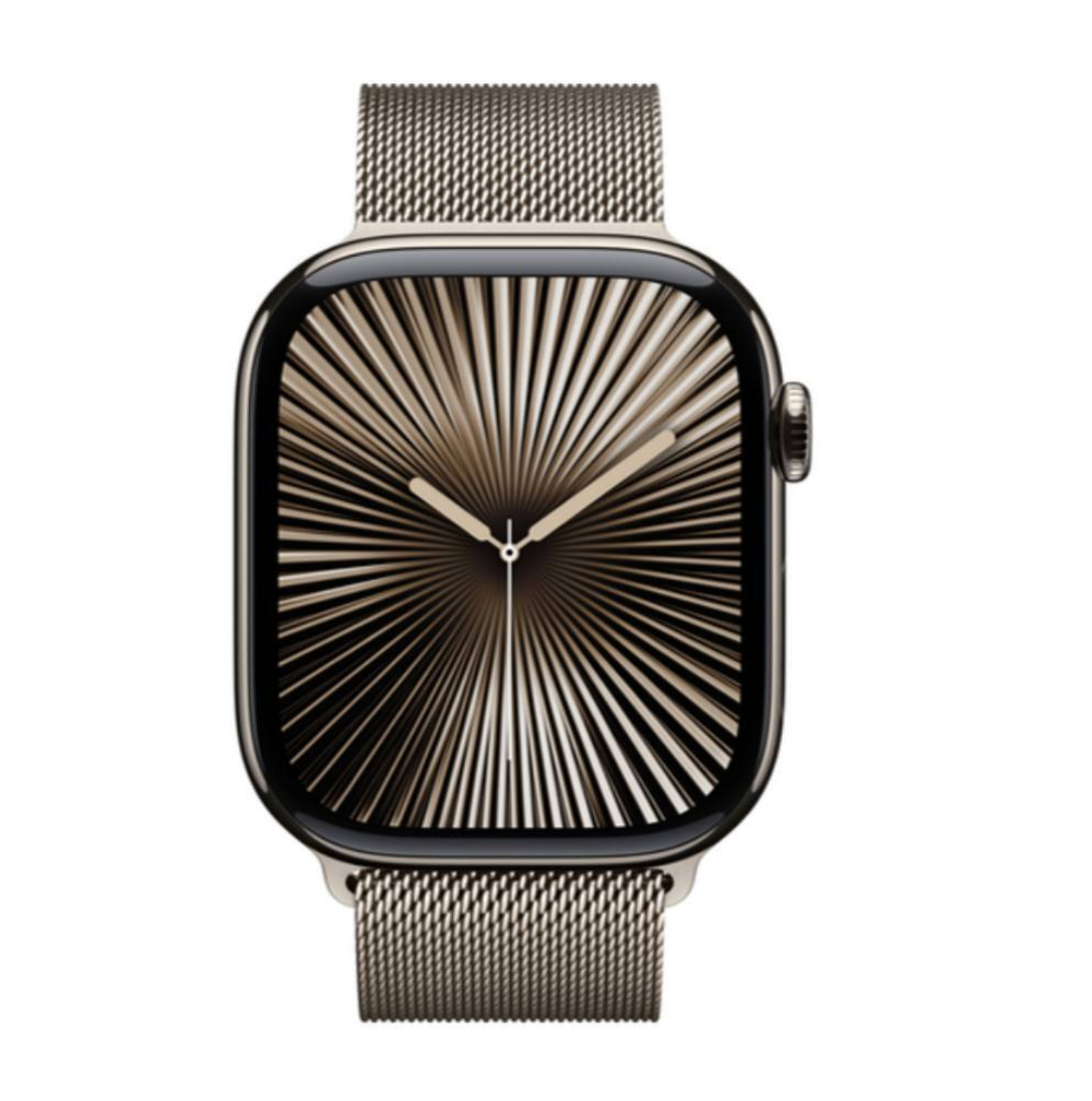 Apple Watch 10 42mm Natural Titanium Case with Milanese Loop, Natural