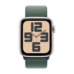 Apple Watch SE 2024 40mm Starlight Aluminum Case with Lake Green Sport Loop