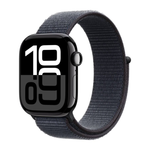 Apple Watch Series 10 42mm Jet Black Aluminum Case with Sport Loop, Ink