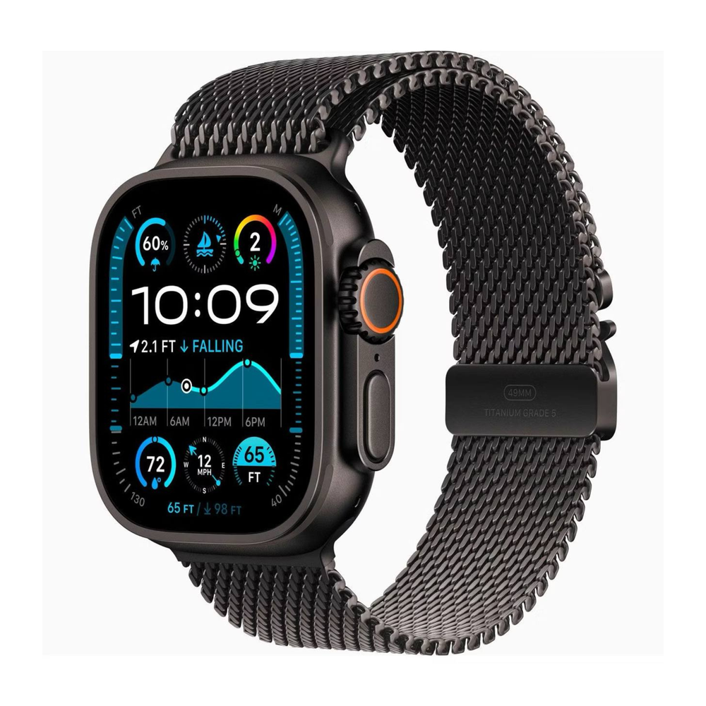 Apple Watch Ultra 2 (2024) 49mm Black Titanium Case with Black Titanium Milanese Loop L