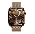 Apple Watch 10 42mm Gold Titanium Case with Milanese Loop, Gold