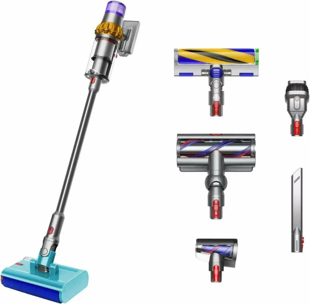 Вертикальный беспроводной пылесос Dyson V15s Detect Submarine (SV47) Yellow/Nickel