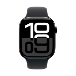 Apple Watch 10 42mm Jet Black Aluminum Case with Sport Band M/L, Black