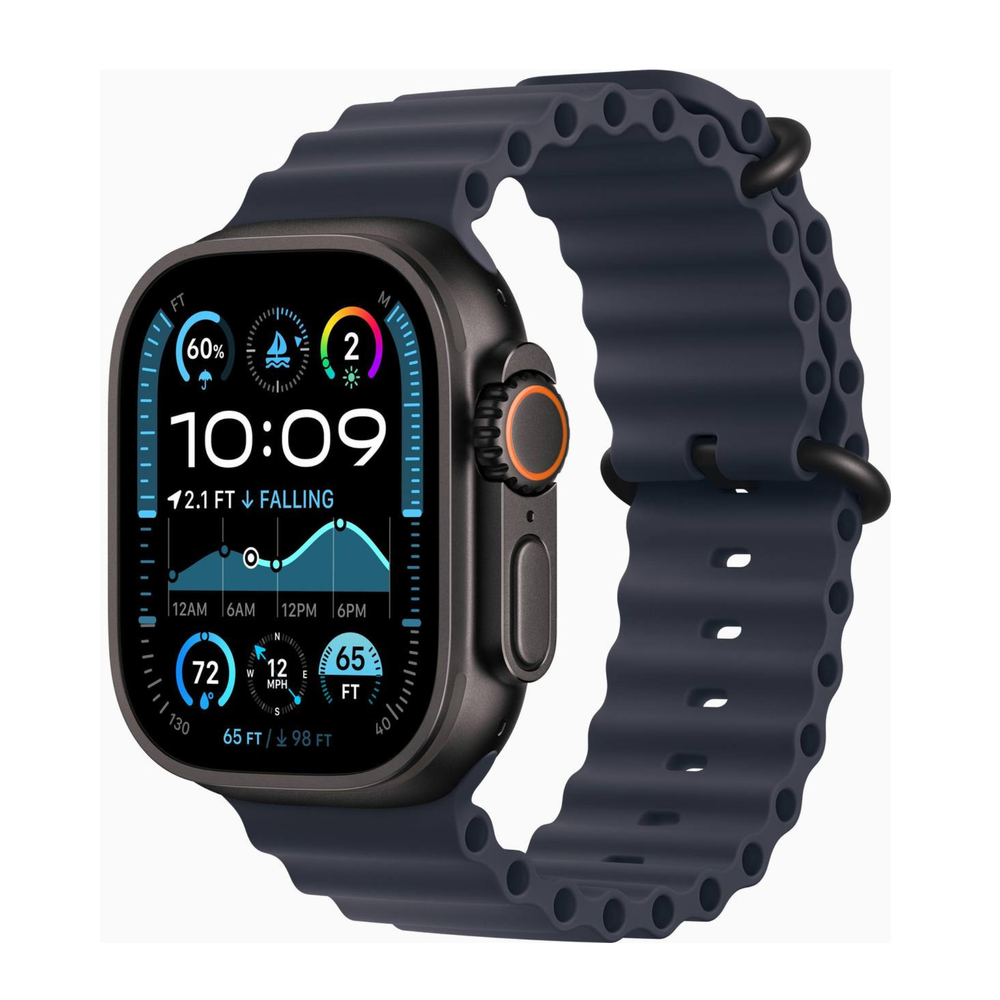 Apple Watch Ultra 2 (2024) 49mm Black Titanium Case with Navy Ocean Band