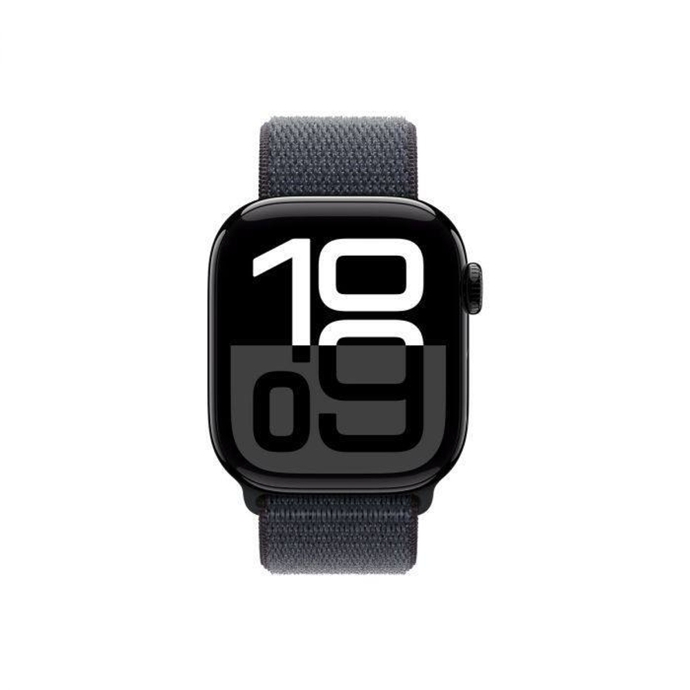 Apple Watch Series 10 42mm Jet Black Aluminum Case with Sport Loop, Ink
