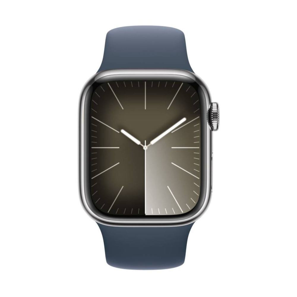 Apple Watch Series 9 41 мм Stainless Steel Silver with Sport Band Blue S/M