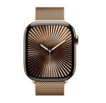 Apple Watch 10 46mm Gold Titanium Case with Milanese Loop S/M, Gold